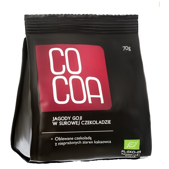 Cocoa jagody goji w surowej czekoladzie 70 g BIO cena 3,62$