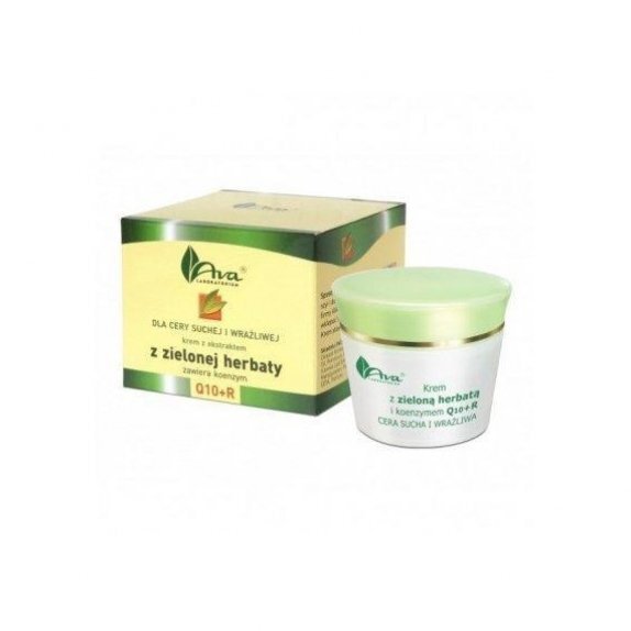 Ava krem do cery suchej i wrażliwej z ekstraktem z zielonej herbaty i koenzymem Q10+R 50 ml cena 17,01zł
