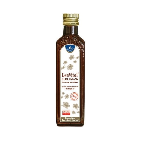 Olej lniany tłoczony na zimno LenVitol 250 ml Oleofarm cena 20,90zł