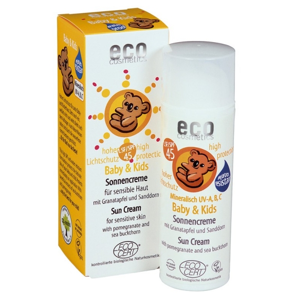 Eco cosmetics krem na słońce spf 45 dla dzieci i niemowląt 50 ml MAJOWA PROMOCJA! cena €11,98