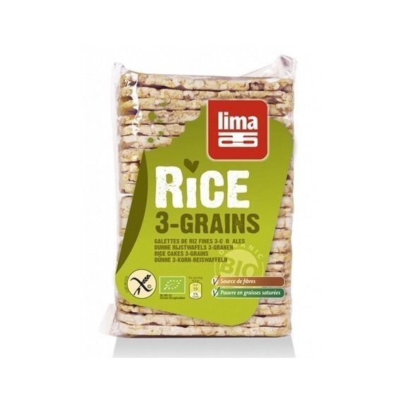 Wafle ryżowe 3 ziarna bezglutenowe 130 g Lima cena 9,23zł