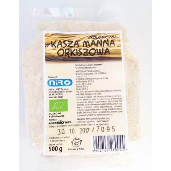 Kasza manna orkiszowa 500 g Niro cena 7,85zł