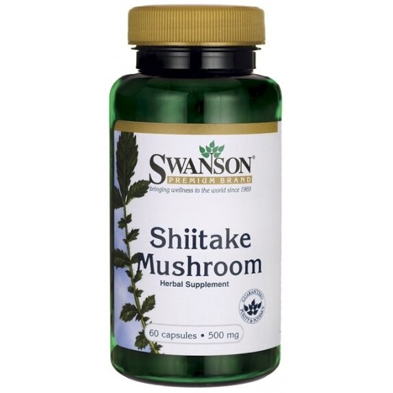 Swanson shiitake mushroom 500 mg 60 kapsułek cena 12,66$