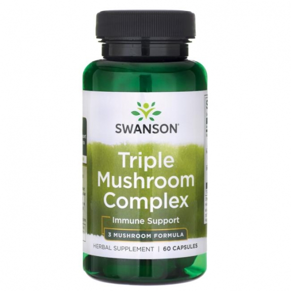 Swanson Triple Mushroom Complex (Reishi Shiitake Maitake) 60kapsułek cena 15,90$
