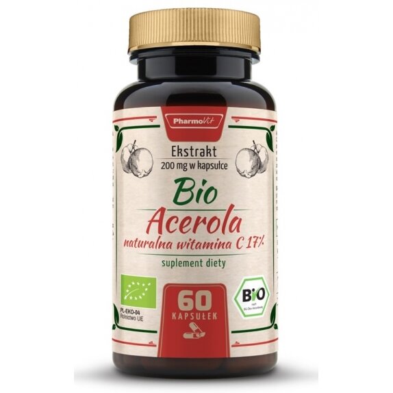 Acerola Bio ekstrakt 17% 60 kapsułek Pharmovit cena 35,85zł