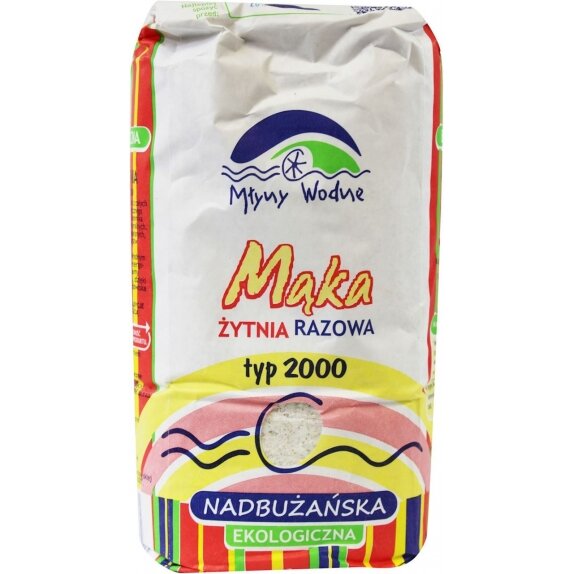 Mąka żytnia razowa typ 2000 1 kg BIO Młyny Wodne cena 9,24zł