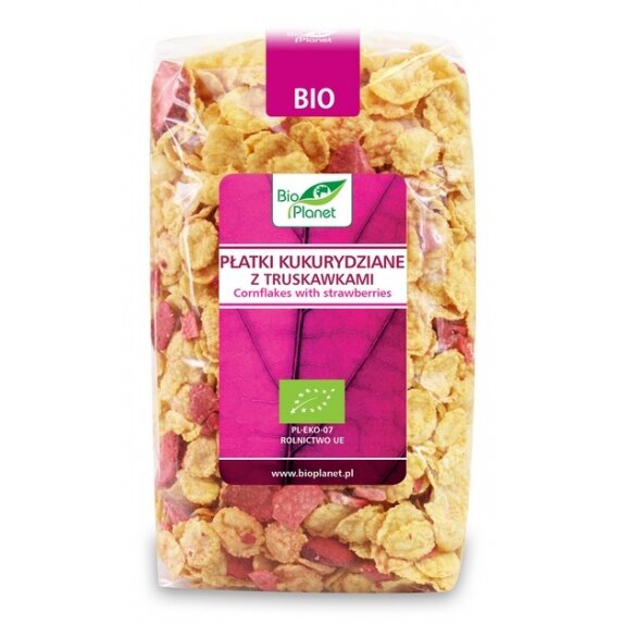 Płatki kukurydziane z truskawkami 250 g BIO Bio Planet  cena €3,10