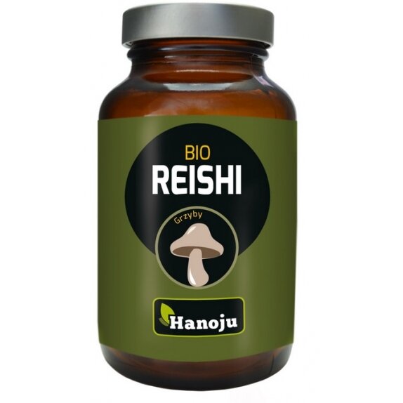 Grzyby ekstrakt reishi (lakownica lśniąca) BIO 300 mg 90 kapsułek Hanoju cena 105,55zł