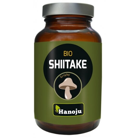 Grzyby ekstrakt shiitake (twardnik japoński) BIO 300 mg 90 kapsułek Hanoju cena 105,49zł