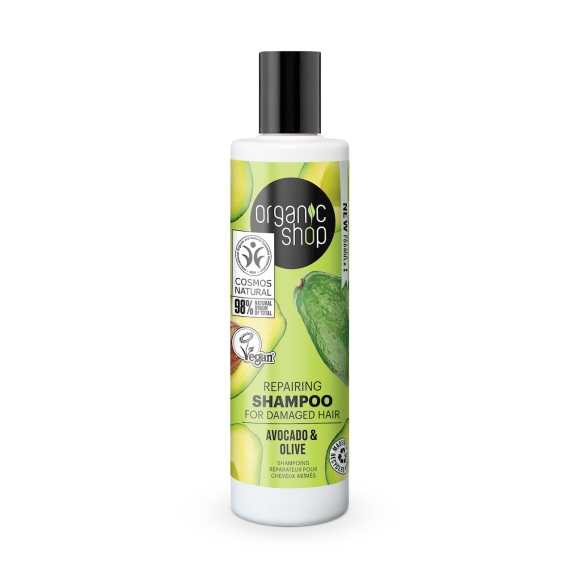 Organic shop szampon regenerujący z zwocado i oliwą z oliwek 280 ml cena 4,95$