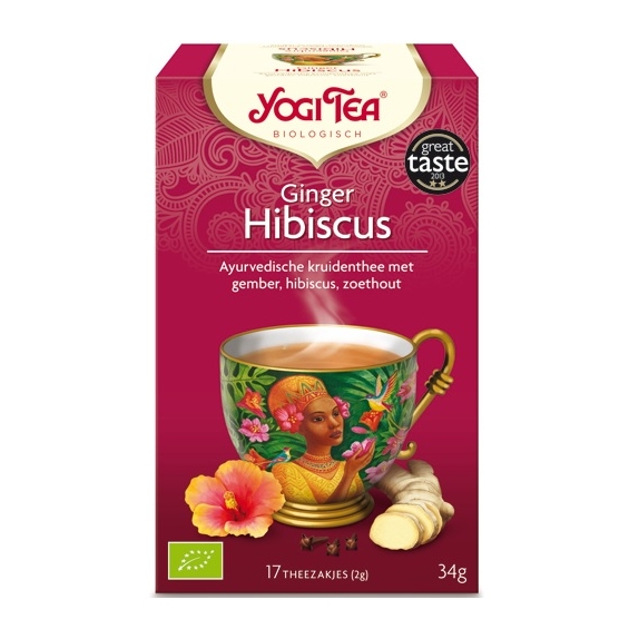 Herbata imbir z hibiskusem 17 saszetek x 2,0g BIO Yogi Tea cena 13,90zł