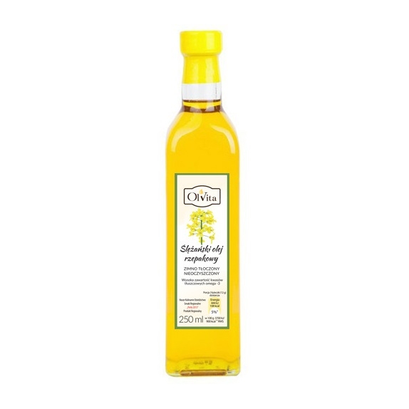 Ślężański olej rzepakowy zimnotłoczony 250 ml Olvita cena 2,49$