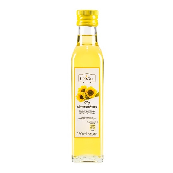 Olej słonecznikowy zimnotłoczony 250 ml Olvita cena 10,19zł