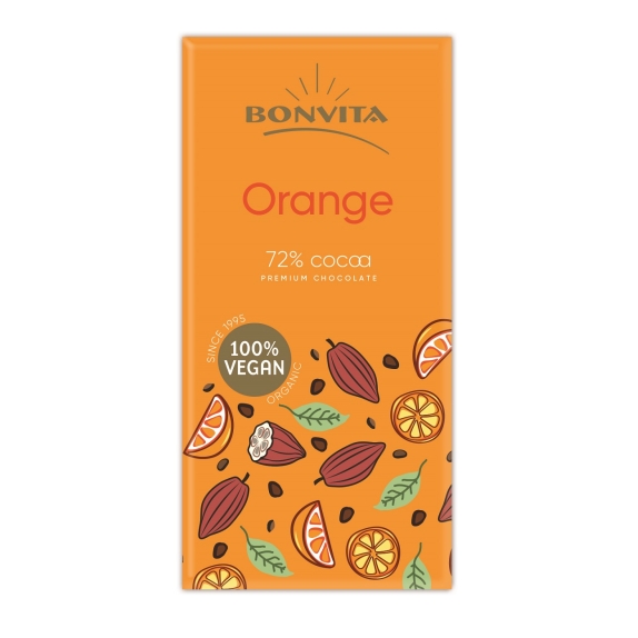 Czekolada gorzka z kawałkami pomarańczy 100g BIO Bonvita cena 3,75$