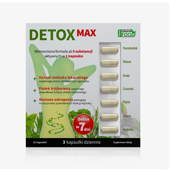 Detox Max 21 kapsułek Noble Health cena 21,50zł