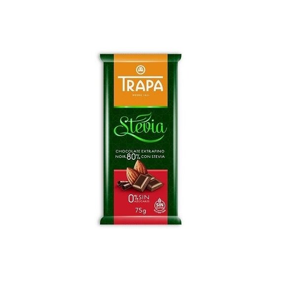 Czekolada gorzka 80% kakao ze stewią bez dodatku cukru 75g Trapa cena €1,81