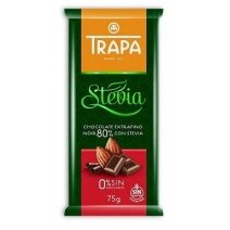 Czekolada gorzka 80% kakao ze stewią bez dodatku cukru 75g Trapa