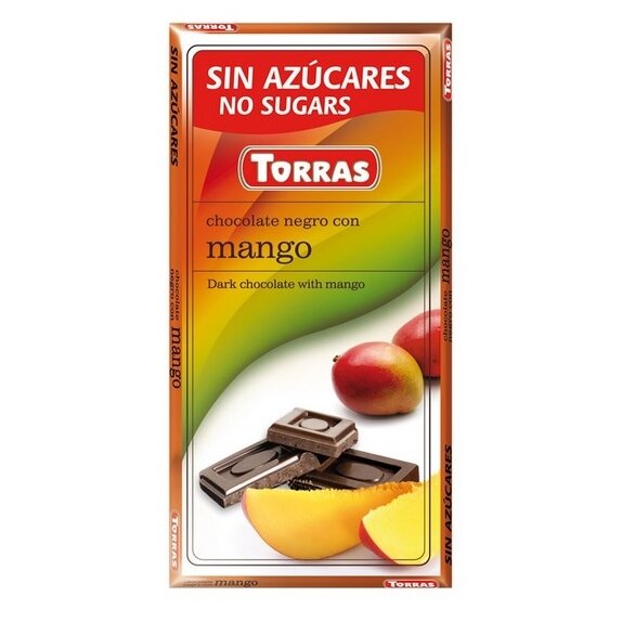 Czekolada gorzka z mango bez dodatku cukru 75g Torras cena €1,94