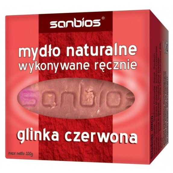 Sanbios mydło naturalne glinka czerwona 100 g PROMOCJA! cena 14,99zł