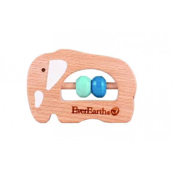 Pomysł na prezent dla dziecka drewniany chwytak słoń 1 sztuka EverEarth cena 37,59zł
