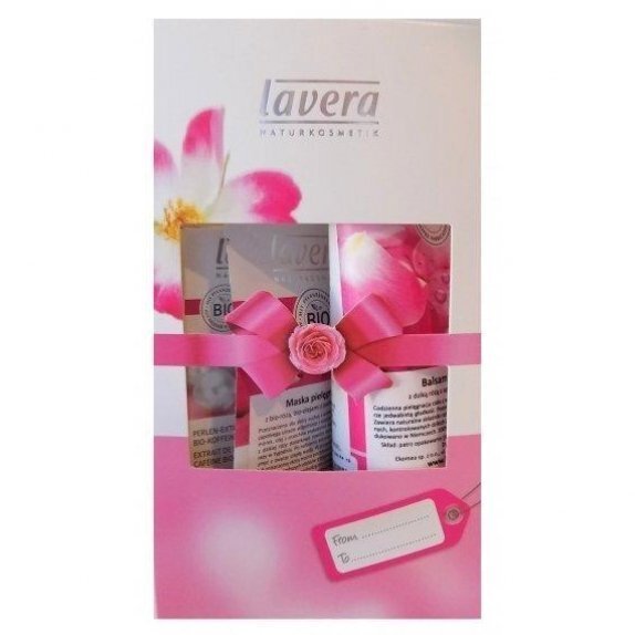 Pomysł na prezent Lavera balsam różany 200 ml + krem pod oczy 15ml + maska pielęgnacyjna 10 ml cena 98,60zł