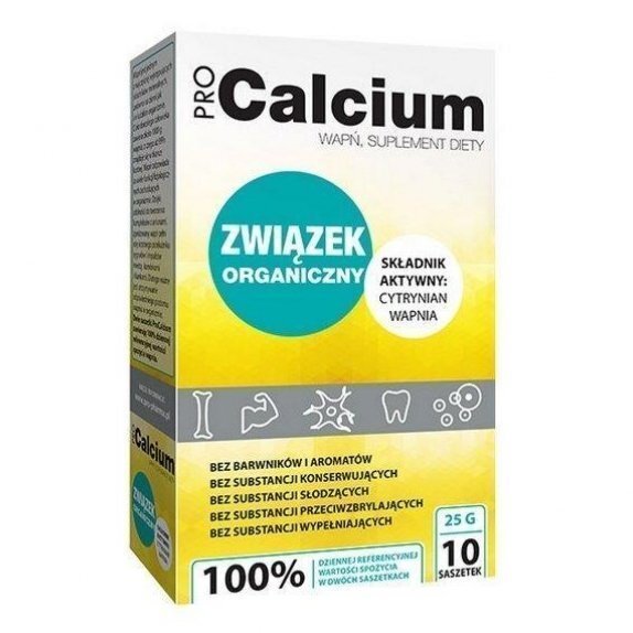 ProCalcium Cytrynian Wapnia 10 saszetek 25 g Propharma cena 9,39zł