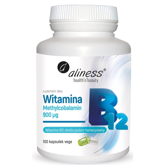 Aliness witamina B12 methylcobalamin 900µg 100 kapsułek cena 9,42$