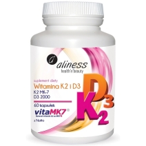 Aliness witamina K2 MK7 100 µg z Natto + D3 60 kapsułek