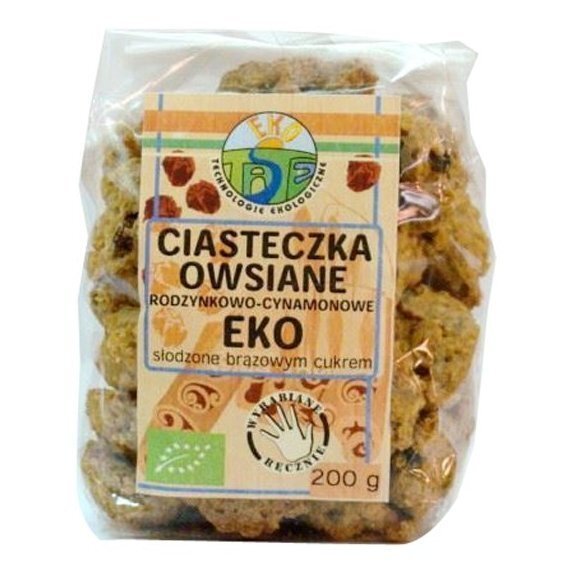 Ciastka owsiano-cynamonowe z rodzynkami 200 g  Eko Taste cena 9,25zł