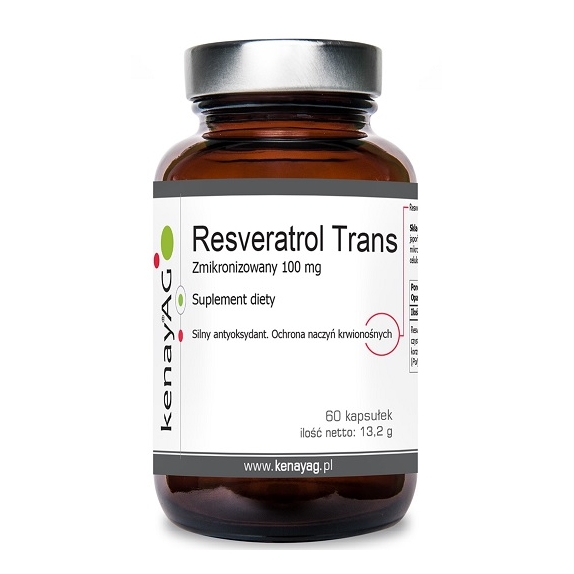 Kenay Resweratrol trans zmikronizowany 100mg 60 kapsułek cena 74,90zł