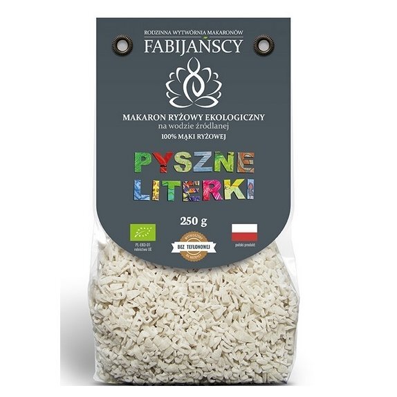 Makaron ryżowy biały literki 250 g Fabijańscy cena €2,73