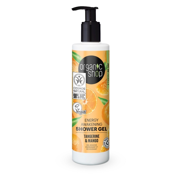 Żel pod prysznic pobudzający mandarynka i mango ECO 280 ml Organic Shop cena 16,35zł