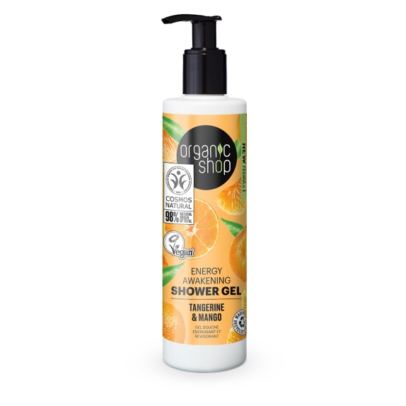 Żel pod prysznic pobudzający mandarynka i mango ECO 280 ml Organic Shop cena 18,35zł