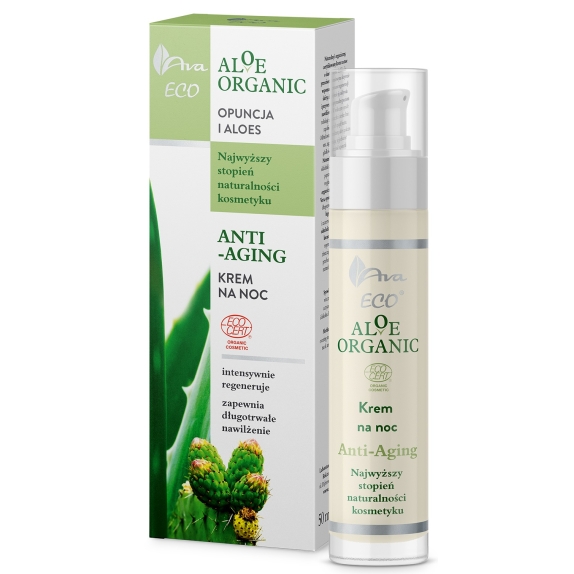 Ava Aloe Organic krem na noc opuncja i aloes 50 ml cena 37,90zł