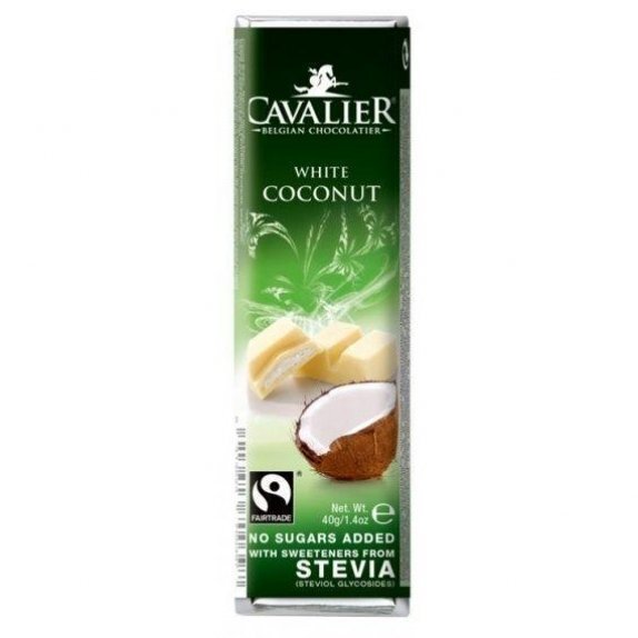Baton z białej czekolady z kokosem i stewią 40 g Cavalier cena 7,29zł