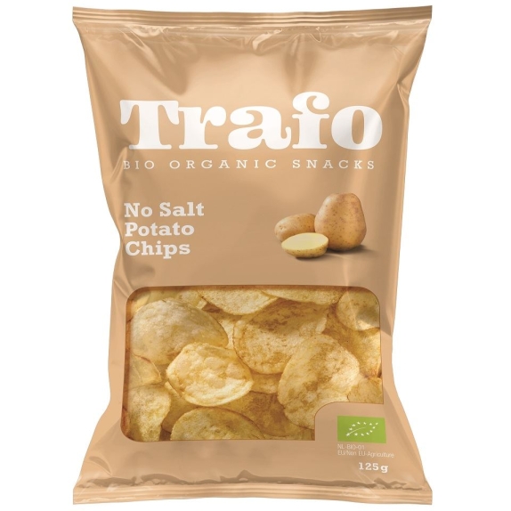 Chipsy ziemniaczane naturalne bez dodatku soli 125g Trafo cena 8,10zł
