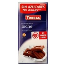 Czekolada mleczna bez cukru 75g Torras