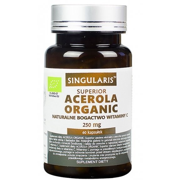 Singularis Superior Acerola Organic naturalne bogactwo witaminy C 250mg 60 kapsułek cena 41,79zł