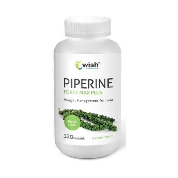 4w1 Piperyna Piperine Forte Max Plus guarana, pieprz cayenne, chrom 120 kapsułek Wish Pharmaceutical cena 39,75zł