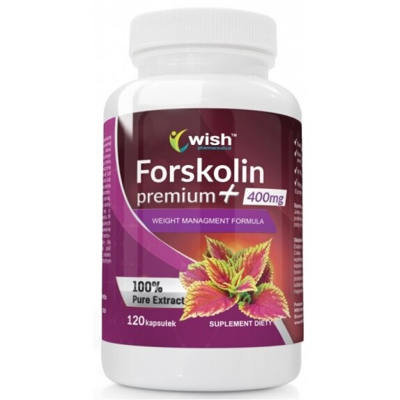 Forskolin Premium Plus 4 : 1 400mg 120 kapsułek Wish Pharmaceutical cena 8,44$