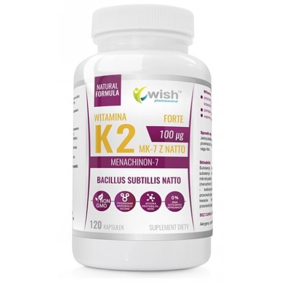 Witamina K2 Mk 7 100µg Z Natto 120 Tabletek Wish Pharmaceutical