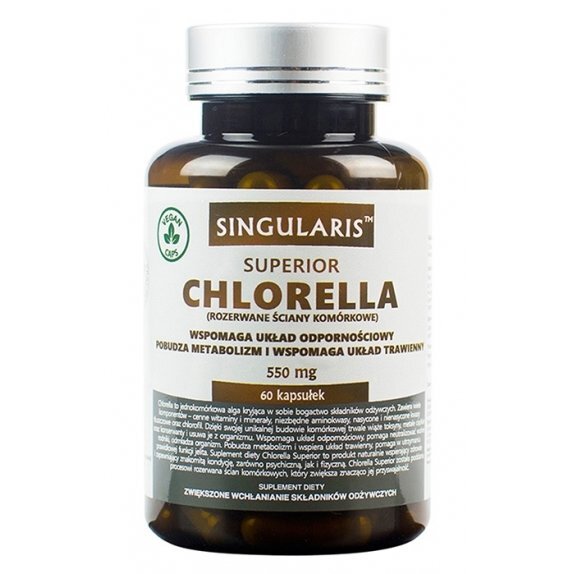 Singularis Superior Chlorella 550 mg 60 kapsułek cena 32,70zł