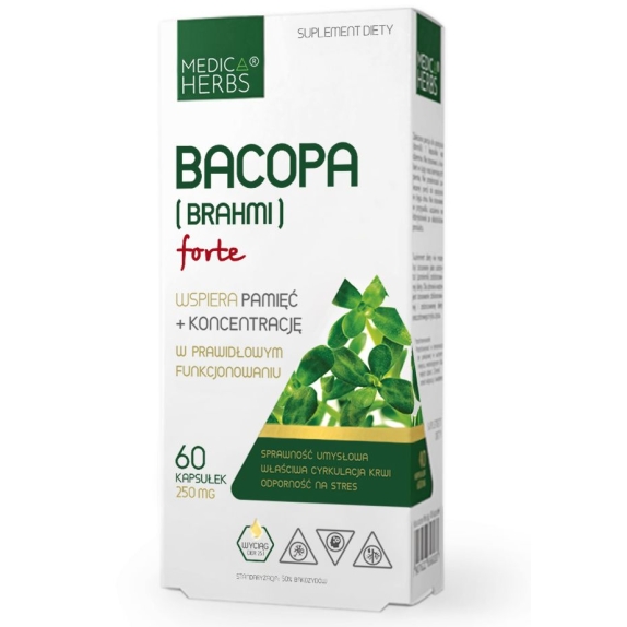 Medica Herbs Bacopa (Brahmi) forte 250mg 60kapsułek cena 22,99zł