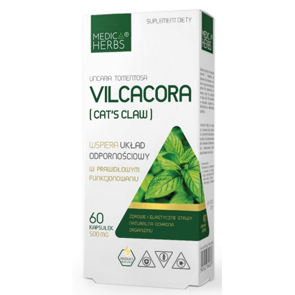 Medica Herbs vilcacora (koci pazur) 500 mg 60 kapsułek PROMOCJA! cena 13,90zł