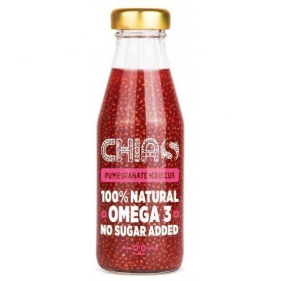 Chias twist płynna przekąska granat hibiskus z nasionami chia 200 ml Datmar cena 7,82zł