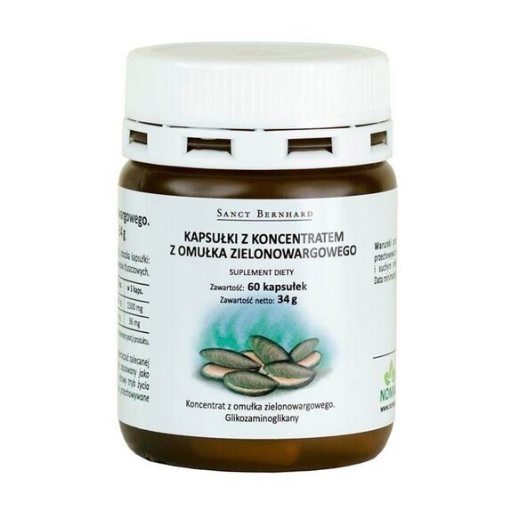 Omułek zielonowargowy 60 kapsułek Sanct Bernhard + balsam z omułka 3 ml GRATIS! cena 9,07$