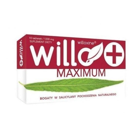 Willo+ Maximum - naturalna aspiryna z kory wierzby 10 tabletek Herba Pharma cena 14,44zł