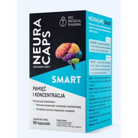 NeuraCaps Smart 50 kapsułek Bio Medical Pharma cena 83,90zł