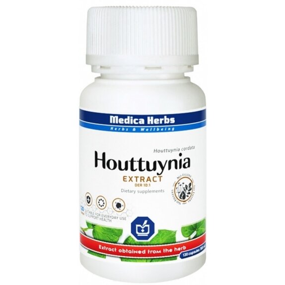 Houttuynia ekstrakt 300 mg 120 kapsułek Medica Herbs cena 26,99zł