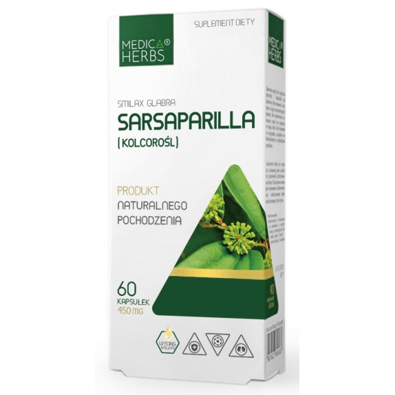 Medica Herbs sarsaparilla/smilax wyciąg 450 mg 60 kapsułek cena 14,89zł
